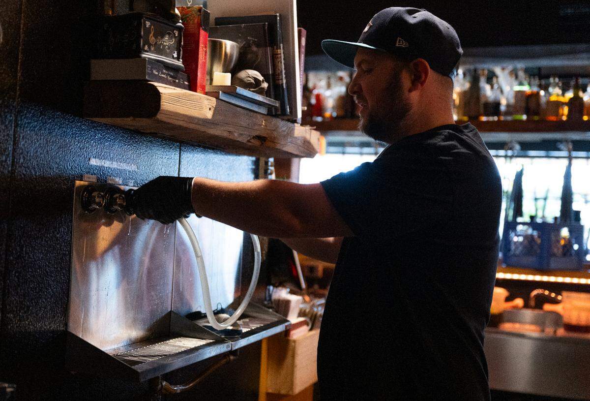 Everything comes off in the proper “recirculating” method of draft-cleaning. The lines are washed with an alkaline detergent and then flushed with water until it runs clear.