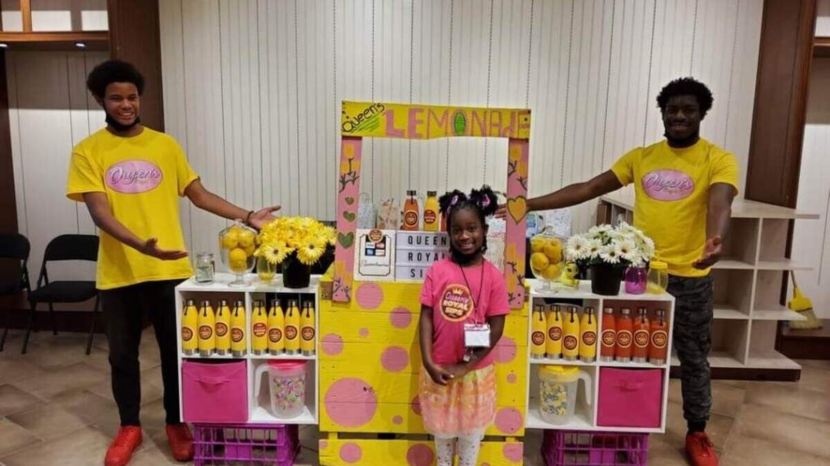 Queen Brinson, middle, started her lemonade business with her mom in summer 2020. She and her mom have been participating in Melanated Market since April 2021.