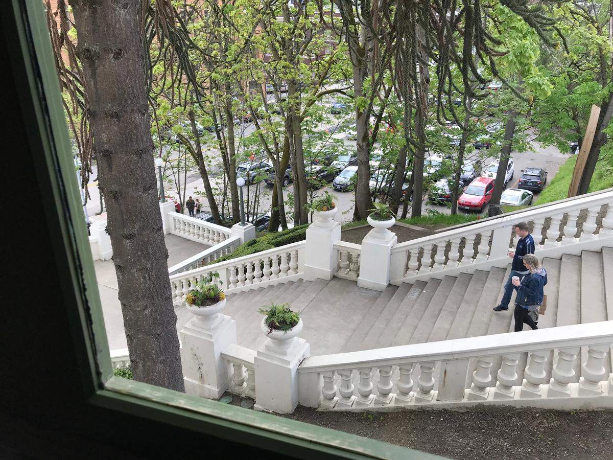 A view of the Spanish Steps from inside McMenamins Elks Temple.