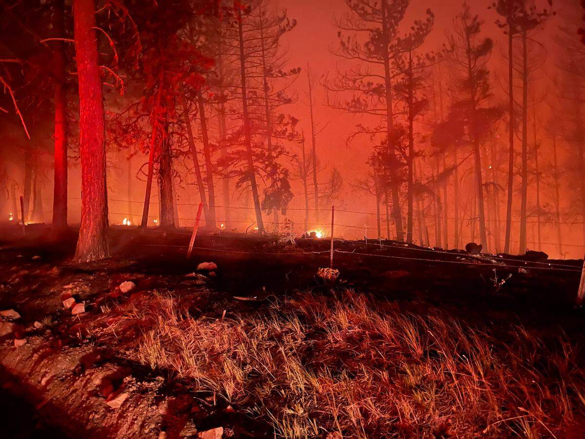 .A wildfire blazes in Eastern Washington.