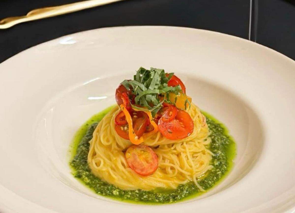 The new owners have made minimal changes since quietly buying the restaurant in 2024. One new dish, though, is this angel-hair arrabiata with basil pistou that is dairy-free and vegan.