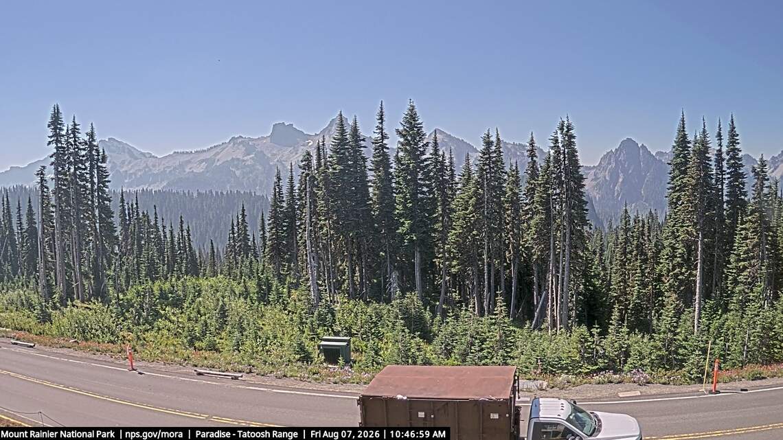 Fire burning near Mount Rainier National Park