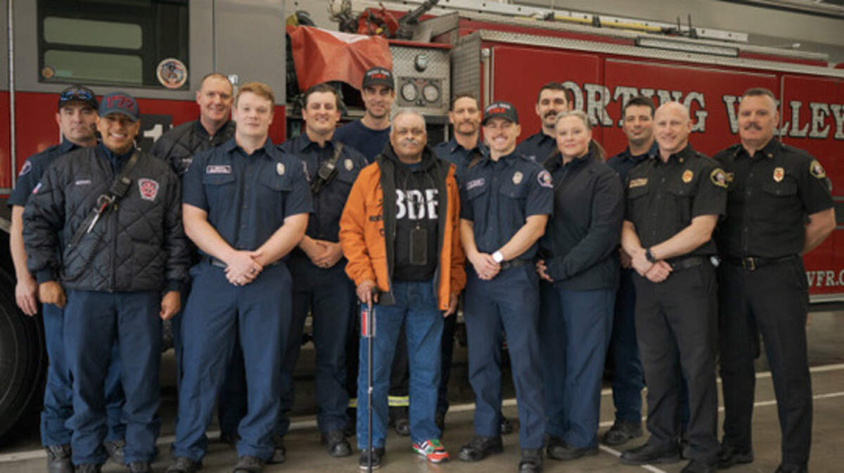 The Orting Valley Fire & Rescue Station 40 hosted a reunion between the man and the first responders who saved him from a fire on Aug. 15, 2024.