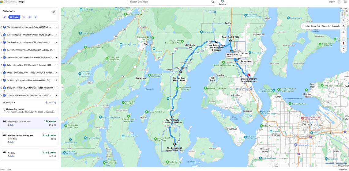 A map shows where shuttles will stop along a fixed route as part of the Peninsula Transit Pilot Program Monday through Friday, providing free transit service between areas of the Key Peninsula and Gig Harbor from December 2025 to August 2026.