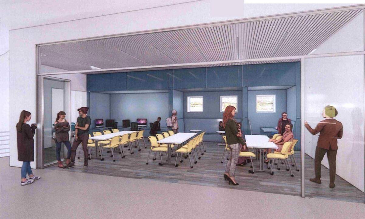 The plan for Puyallup Public Library’s teen zone is to have an enclosed area where teenagers can do homework, projects or socialize.
