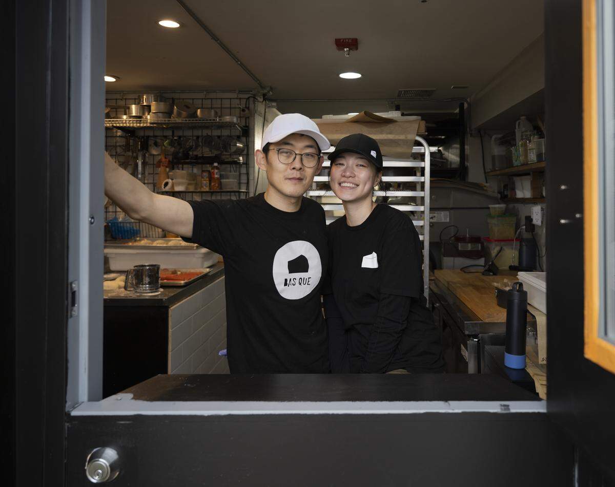 DJ Park and Seong Hyun Lee opened Bas Que, a walkup-only bakery specializing in Spanish-inspired pastries and Basque-style cheesecake in December. A chef-consulting gig brought the couple to Tacoma, where they saw a need for a neighborhood bakery with sourdough goods.