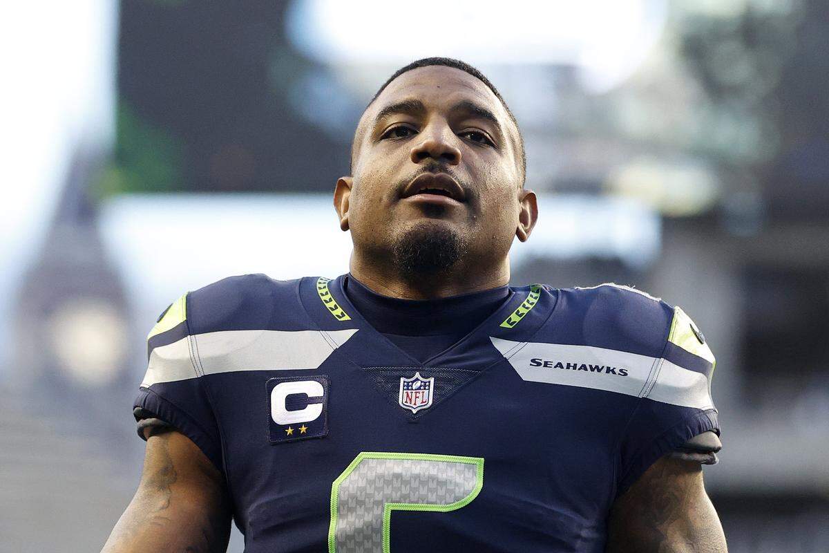 SEATTLE, WASHINGTON - JANUARY 01: Quandre Diggs #6 of the Seattle Seahawks looks on after the game against the New York Jets at Lumen Field on January 01, 2023 in Seattle, Washington. (Photo by Steph Chambers/Getty Images)