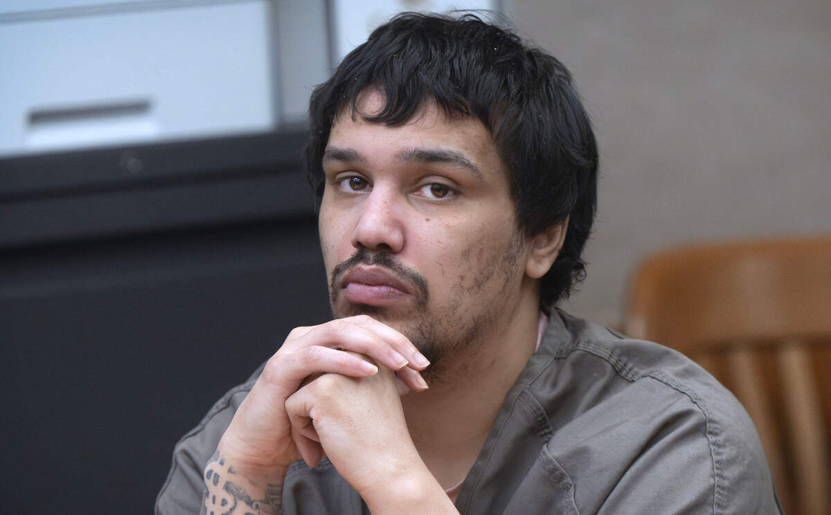 Marcus Riley Langford appears in Pierce County Superior Court in Tacoma, Washington, on Friday, Nov. 22, 2024, where he was sentenced to nearly 62 years in prison for the separate killings of Annabelle Hichens in April 2022 and Marquis McGown in November 2022.