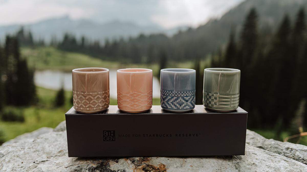 In a collection featuring the patterns, textures and stories of Coast Salish people, Native-owned art and lifestyle brand Eighth Generation has partnered with Starbucks for an exclusive five-item holiday line. Eighth Generation founder Louie Gong — who is Nooksack — collaborated with four other Native artists on the Coast Salish Pattern Demi Mug Set, a set of four tasting cups featuring traditional patterns found in Pacific Northwest Native American art.