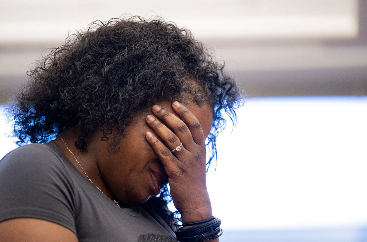 Daine Mabel, mother of Xaviar Siess, gets emotional while giving a statement during the sentencing of William Kalama, 19, for second-degree murder and third-degree assault for the fatal shooting of her son. Photographed at Pierce County Superior Court, on Thursday, Nov. 7, 2024 in Tacoma.