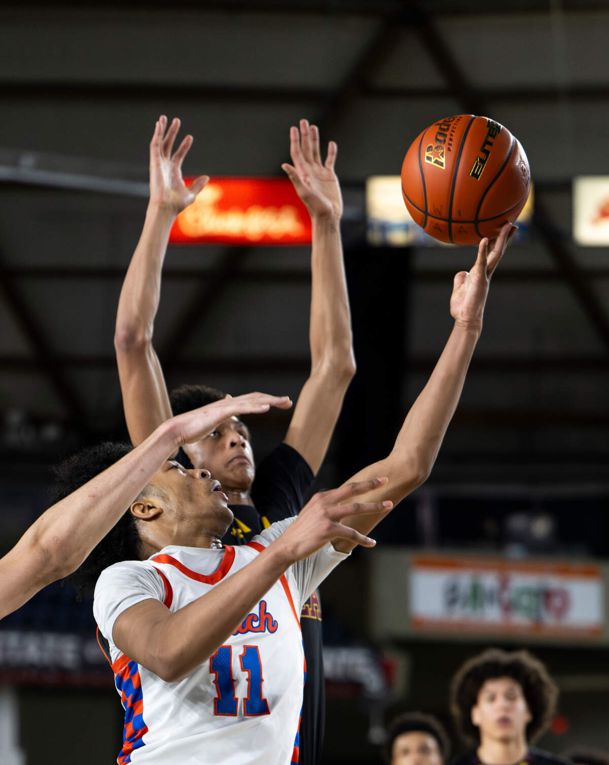 Rainier Beach’s Jeremiah White (11) shoots a layup against O’Dea during the semifinals game of the Class 4A state tournament at the Tacoma Dome, on Friday, March 1, 2024, in Tacoma, Wash.