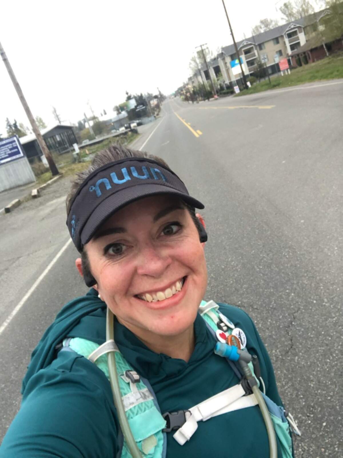 Andrea Eason, of Milton, takes a photo on a recent solo run.