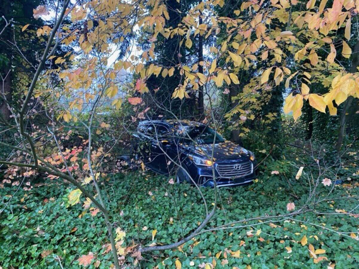 State Patrol is on scene for a crash where a car veered off the roadway.