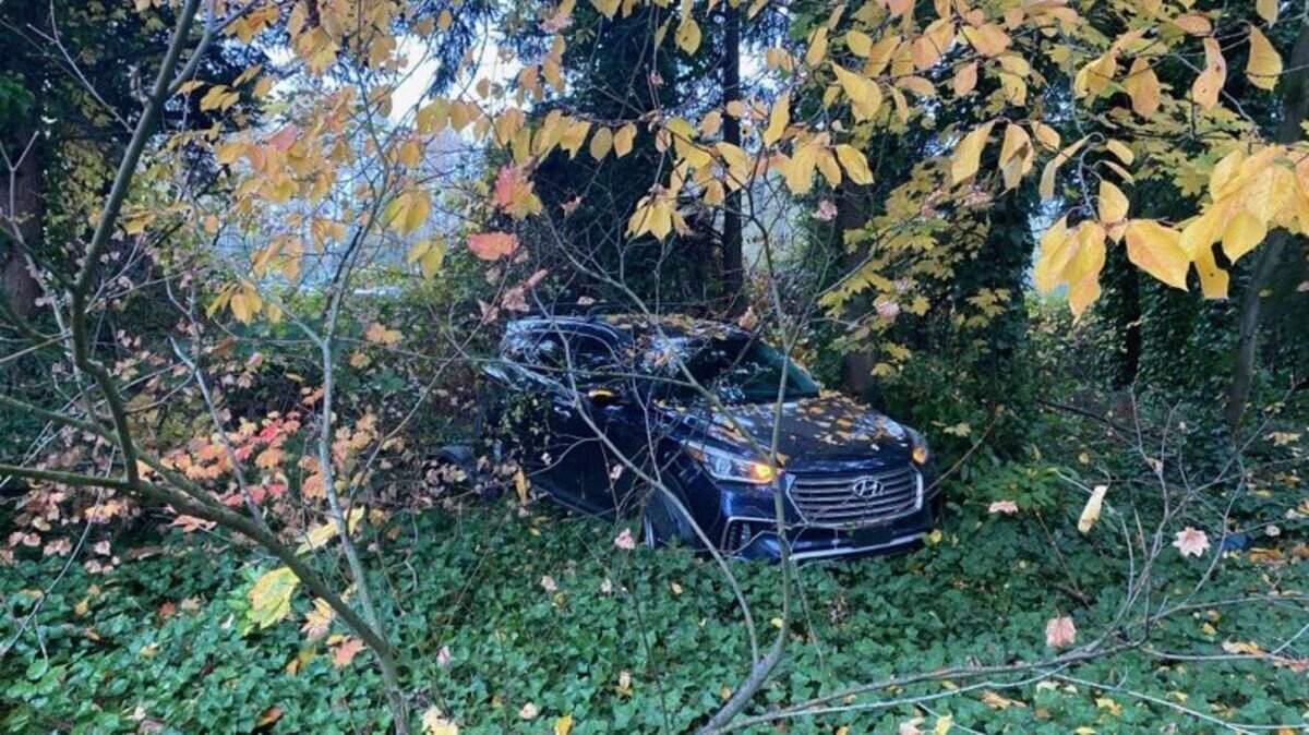 State Patrol is on scene for a crash where a car veered off the roadway.