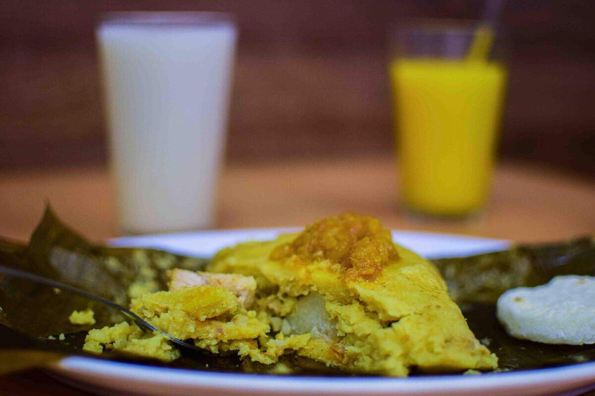 Sabor Colombiano Luis Panes in South Tacoma serves Paisan-style tamales from a family recipe dating back generations, served with a tomato sauce called hogao and a homemade white-corn arepa.