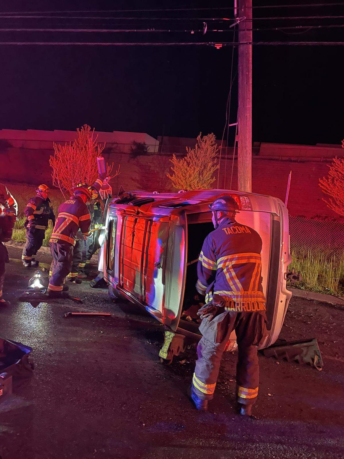 A nursing home in Tacoma lost power after a car crashed into a telephone pole on April 18, 2025. One person was taken to a local hospital, firefighters say.