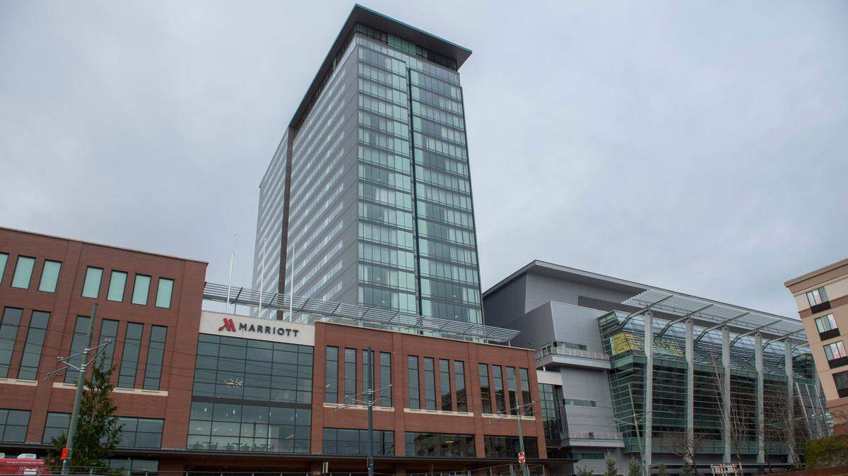 The new Marriott Tacoma Downtown hotel, located next to the Greater Tacoma Convention Center, was one of the recipients of the EDB’s Excellent 10 awards.
