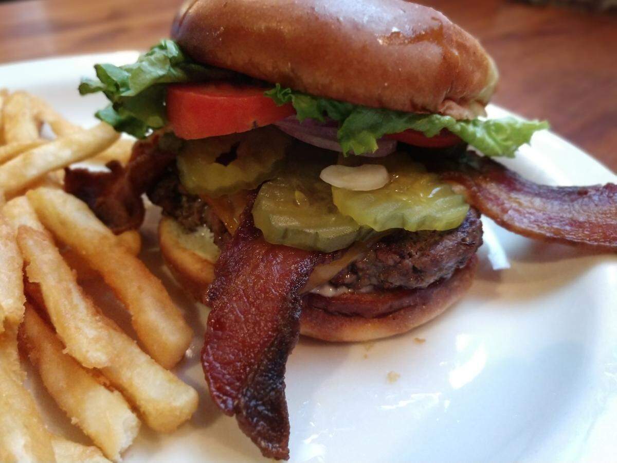 A bacon cheeseburger from West Pioneer Grill in Puyallup.