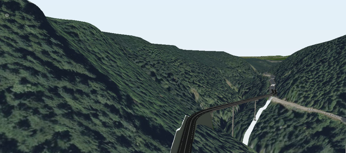 A preliminary concept of a bridge replacement north of the existing bridge.