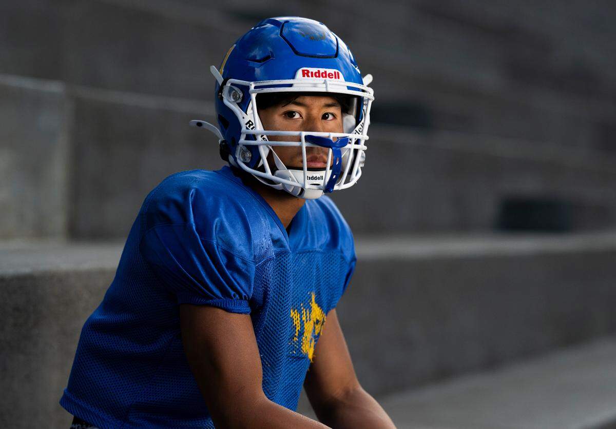 Stadium high school running back Darius Sum poses for a portrait in the Stadium Bown, on Wednesday, Oct. 16, 2024, in Tacoma, Wash.