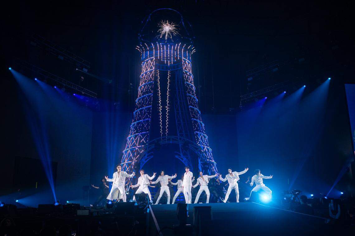 ATEEZ performing at the Tacoma Dome for their 2024 ATEEZ WORLD TOUR [TOWARDS THE LIGHT : WILL TO POWER] show Sunday, July 14, 2024 in Tacoma, Wash.