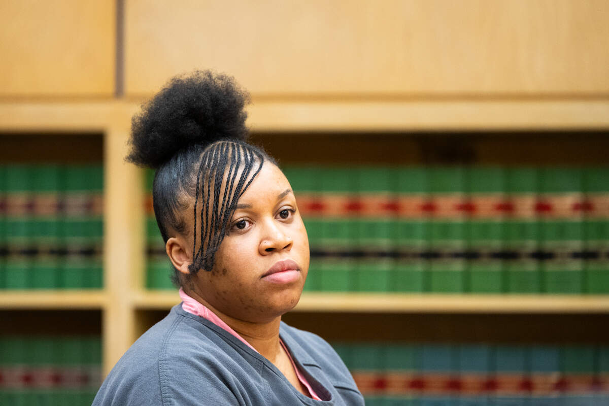 Taushelle Ellis-Dorsey, 26, is sentenced for her part in the July 30, 2022 fatal shooting of Ronnal Hines, 39, on Friday, Aug. 9, 2024, in Tacoma, Wash.