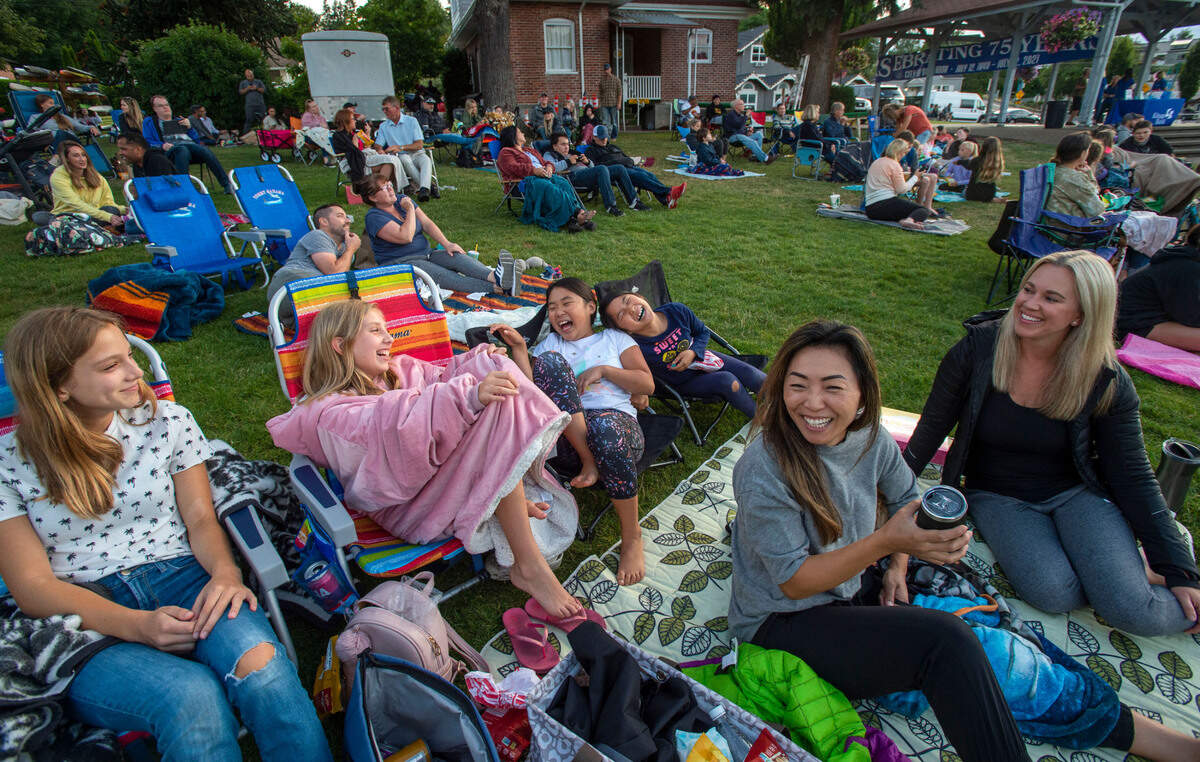 Spirits ran high for this giggly group of ladies attending the first in the city of Gig Harbor’s annual summer outdoor film series “Movies in the Park” at Skansie Park in Gig Harbor in 2021. The Friday Night Movie Series will be at Sehmel Homestead Park this year.