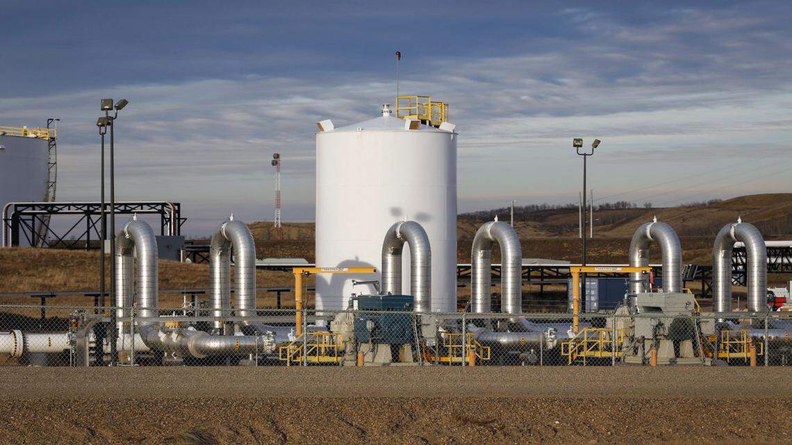 TC Energy’s Keystone pipeline facility in Hardisty, Alberta in 2015. Federal regulators on Oct. 19, 2023, approved the expansion of a natural gas pipeline owned by TC Energy in the Pacific Northwest over the protest of environmental groups and top West Coast officials. The pipeline project, known as GTN Xpress, belongs to TC Energy of Calgary, Canada — the same company behind the now-abandoned Keystone XL crude oil pipeline.