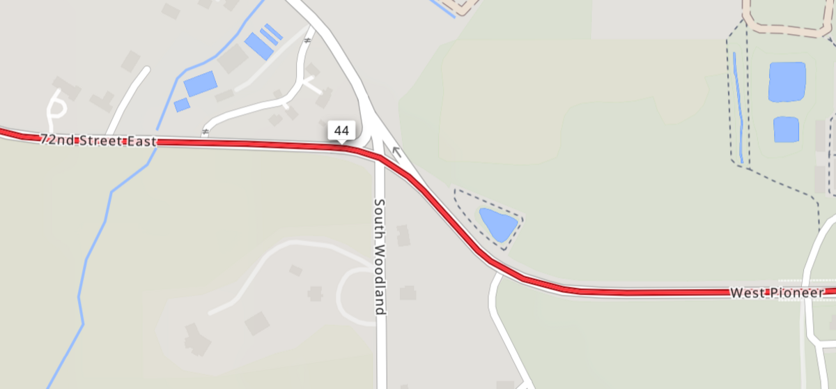 Bike route continues through Pierce County.