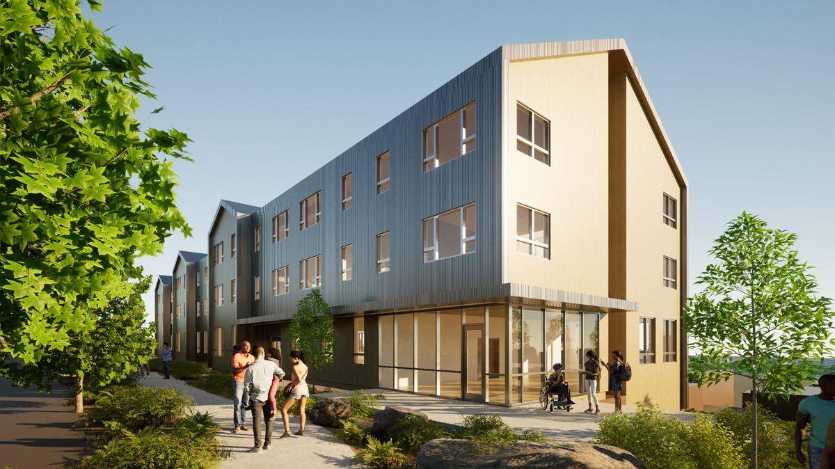An early rendering for a new affordable senior housing site at 1951 S. Yakima Ave. in Tacoma.
