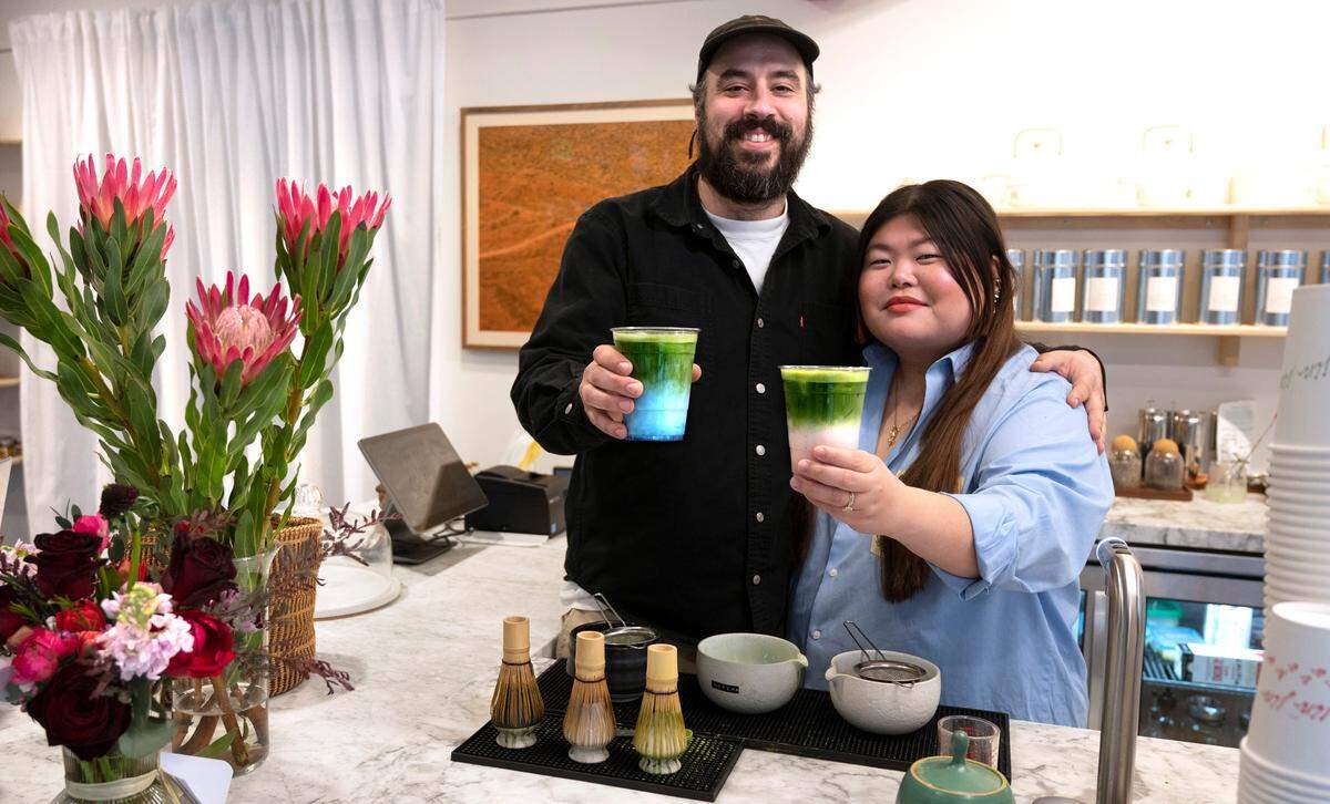 Ryan McGowan and Sarah Oh, who also own Sunny’s General Store, opened Jin Jin Matcha in downtown Tacoma in early 2023.