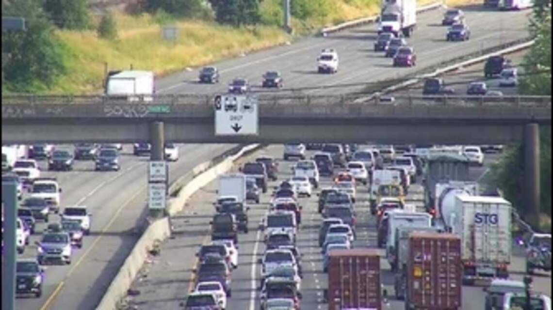 Traffic backed up after crash on Interstate 5 northbound