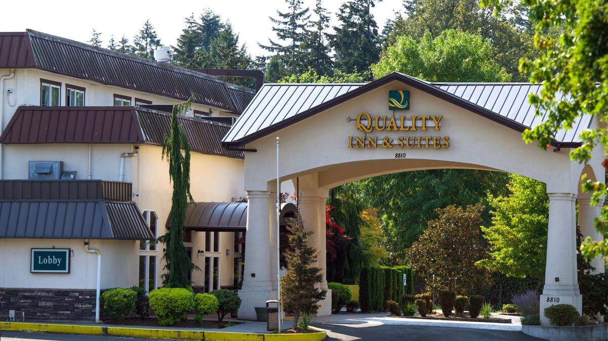 The Quality Inn & Suites on Hosmer Street is seen on Thursday, Sept. 5, 2024, in Tacoma. The hotel has been sued by a woman who says the hotel didn’t act to stop her victimization despite red flags.