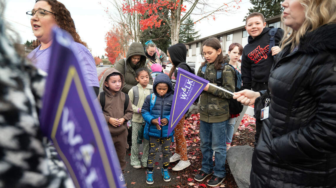 ‘Ruby went first’: Watch ‘walking school bus’ of Tacoma kids honor civil-rights pioneer