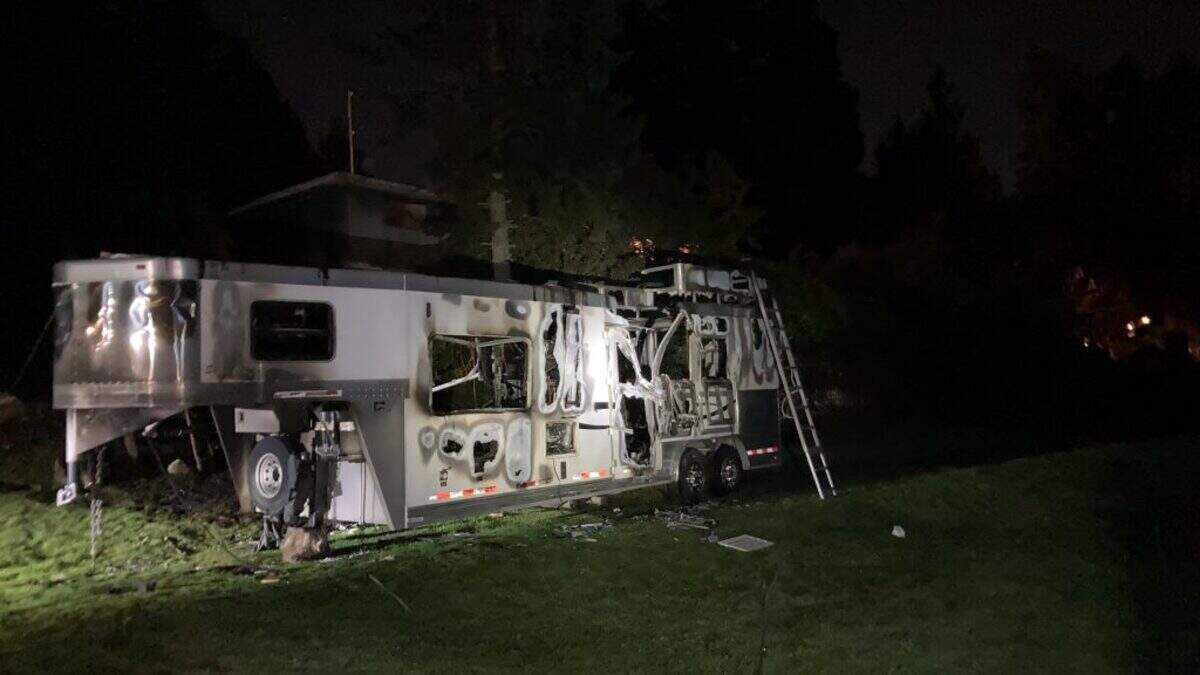 A man fled an attempted break-in Sunday evening at a home in Fircrest and broke into a horse trailer on a property in University Place, according to Pierce County Sheriff’s Department deputies. A fire started inside the trailer, and when firefighters extinguished the flames, the man was found dead inside.