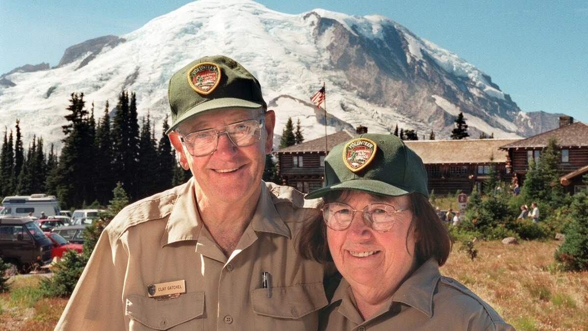 Dixie Gatchel, seen here with her husband Clay in 1998, died recently. She was a longtime trails volunteer in the Puyallup area.