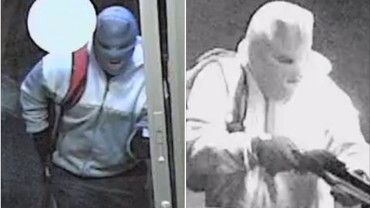 These images from surveillance video show a suspect in three robberies in the Midland area of Tacoma on Nov. 16, 17 and 18.