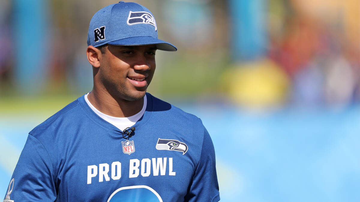 NFC quarterback Russell Wilson #3 is seen at the Pro Bowl Skills Challenge, Wednesday, January 23, 2019, in Kissimmee, FL. (AP Photo/Gregory Payan)