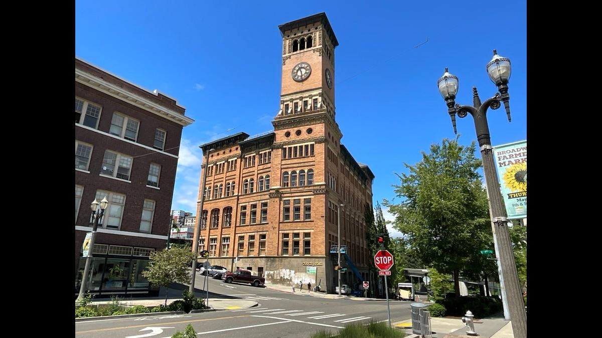 Tacoma’s Old City Hall, 625 Commerce St., (seen here in June) is now scheduled to open in its Phase 1 interior overhaul in February.
