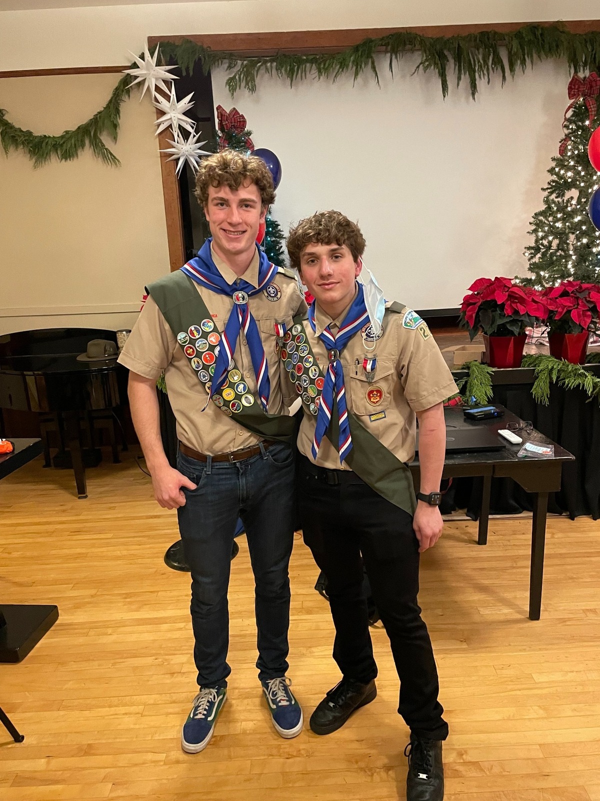 New Eagle Scouts and good friends Max Walker and Curtis Carlson.