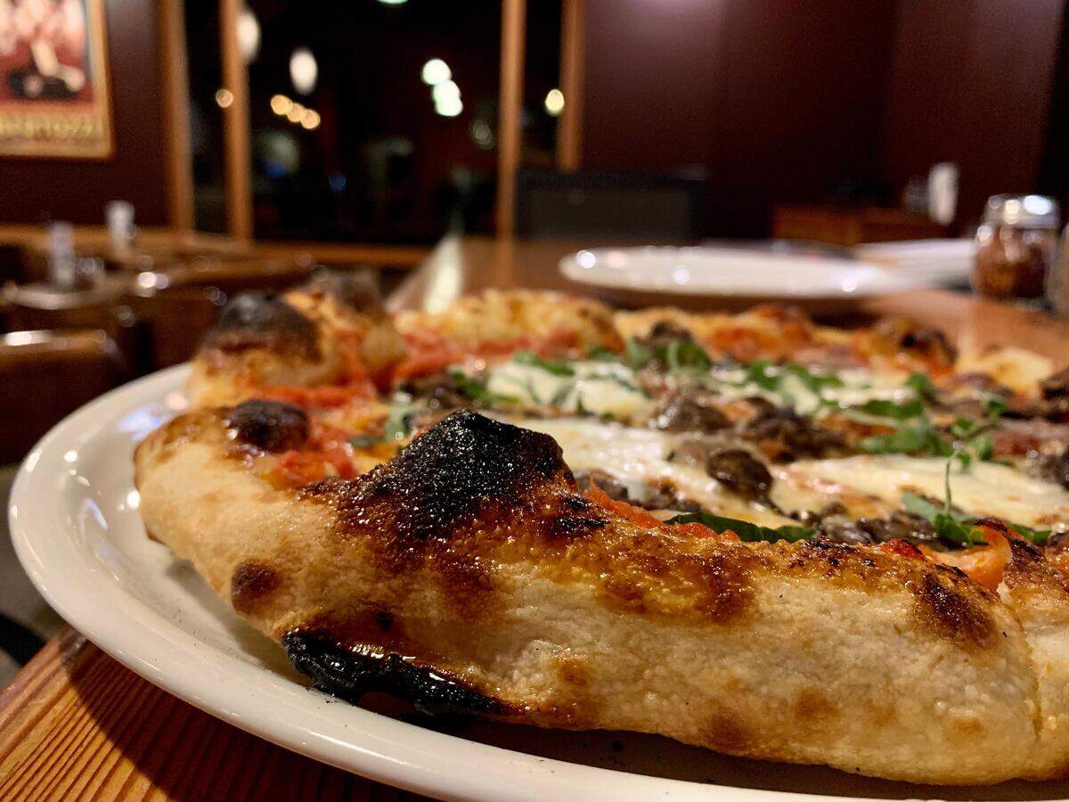 The Sausage & Mushroom pie at Pizzeria Fondi in Gig Harbor shows off its excellent crust.