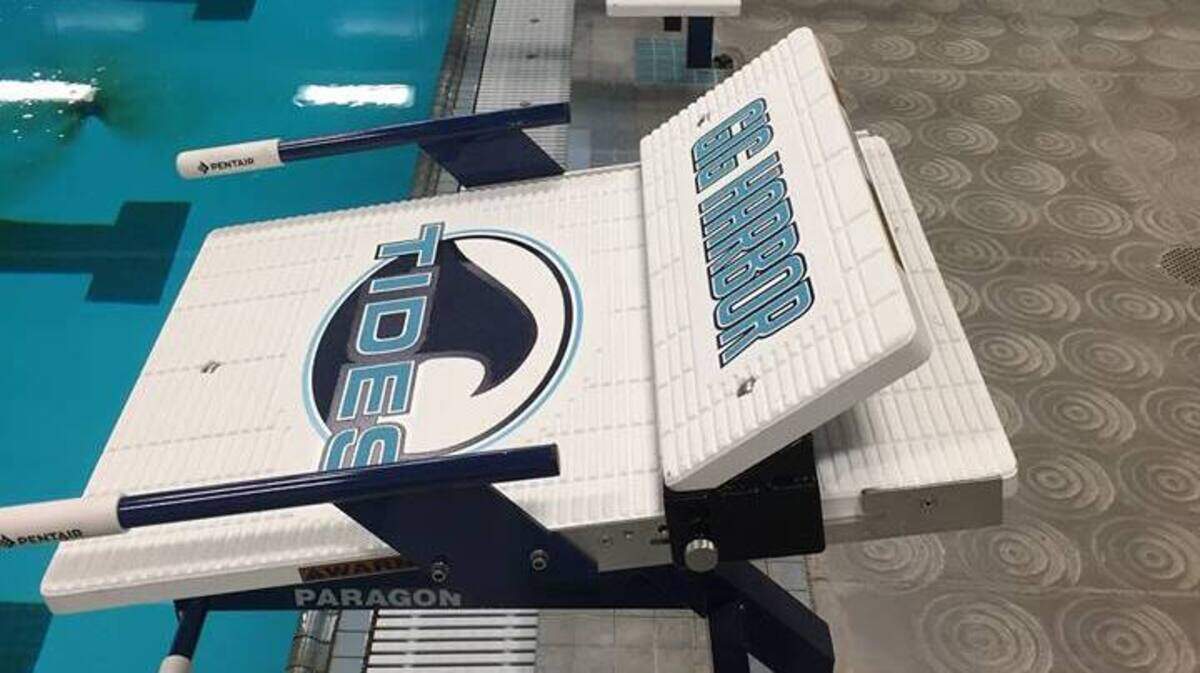 The new swim blocks at Gig Harbor High replace the old ones, which had been in use since 1979. The new blocks allow for a more competitive start.
