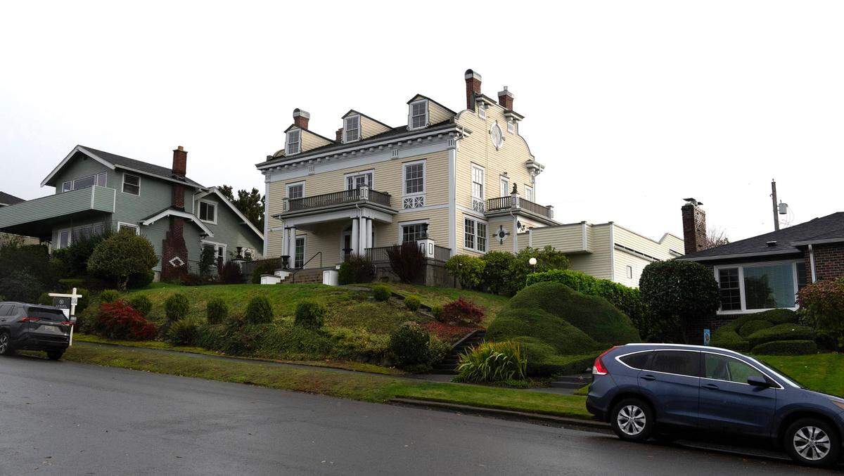 The Gray Mansion in Tacoma, Washington - shown on Thursday, Nov. 14, 2024 - is for listed for sale at $1.75 million.