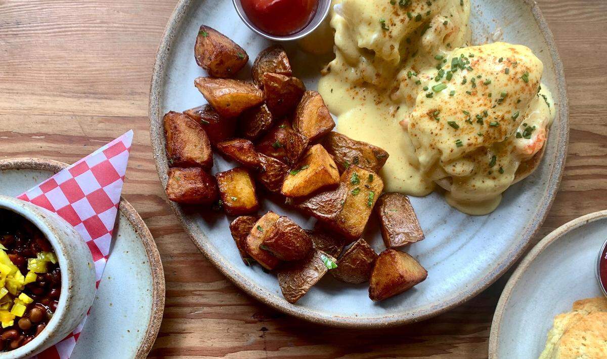 The Wandering Goose inside Tokeland Hotel on Washington’s “hidden coast” deserves your patronage any time of year. Brunch features dishes like Dungeness crab benedict and big, fluffy buttermilk biscuits with raspberry freezer jam.