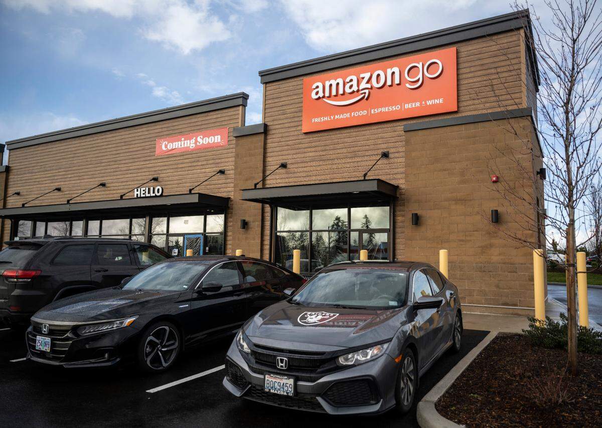 The new Amazon Go convenience store at 17710 Canyon Road East in Frederickson, Wash., seen earlier in February.