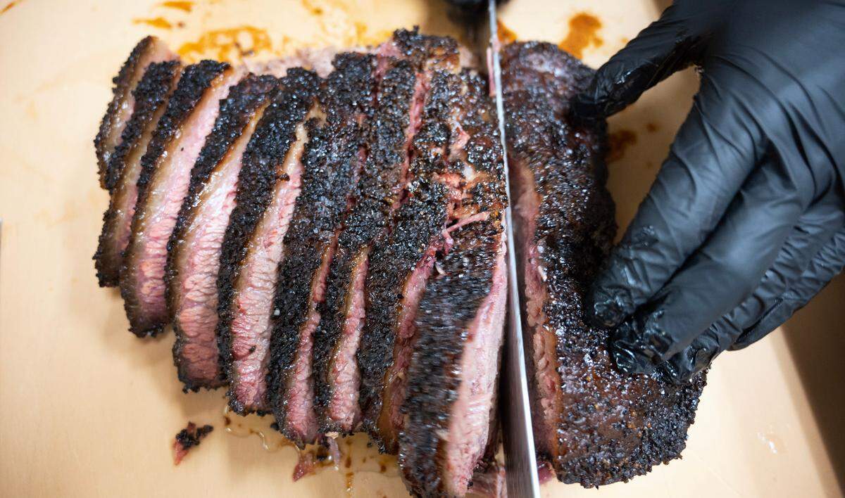 “It’s the mix of the beef. We always use salt and pepper,” said BBQ2U’s owner Gary Parker. “We don’t mop. It’s all about salt, pepper, smoke.”