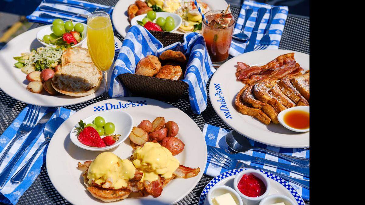 Duke’s Seafood House serves brunch twice a year, only on Easter and Mother’s Day, at each of its Puget Sound locations, including on Tacoma’s Ruston Way.