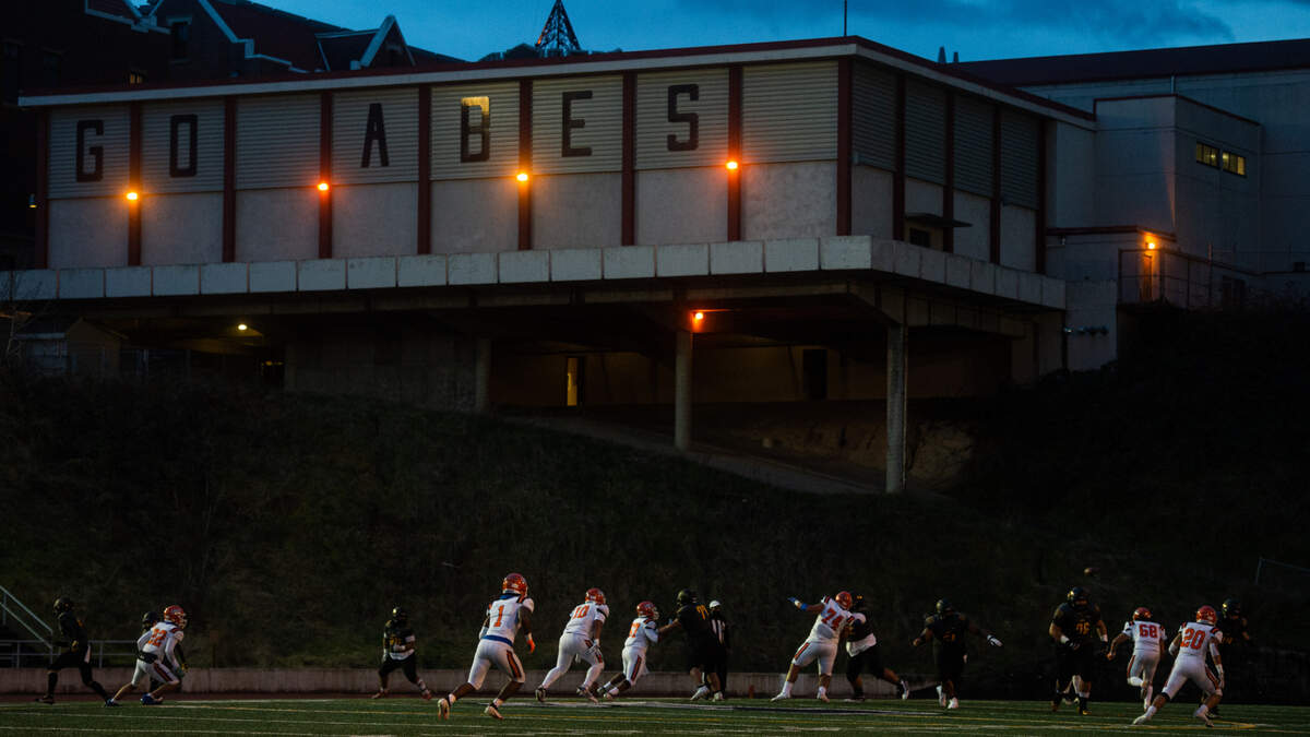 Lincoln played Lakes in a football game at the Lincoln Bowl in Tacoma, Wash., on Friday, March 19, 2021.
