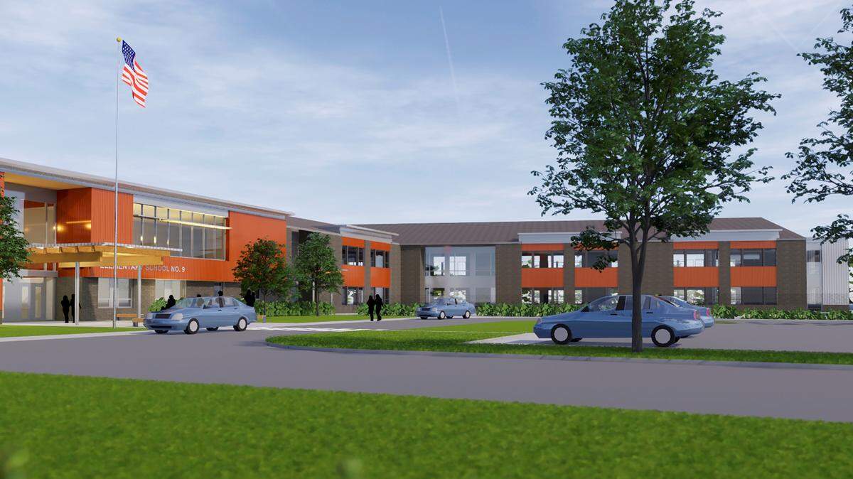 An architect’s drawing of the proposed School No. 9