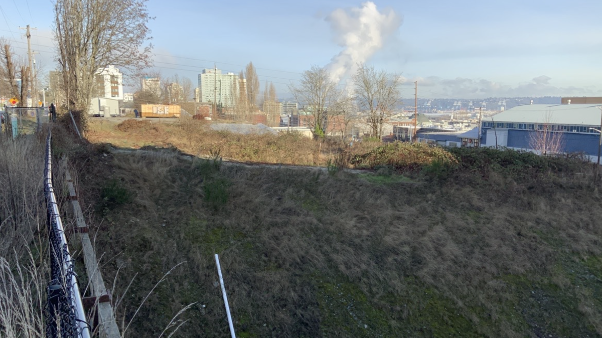 A view of the undeveloped 2112 Jefferson Ave. parcel in Tacoma in January 2023. The site at one time was planned as part of Tacoma Town Center, a mixed-use residential site.